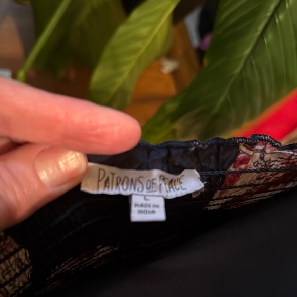 Patrons of Peace Pink and Red Bustier Peplum Tank Top - Picture 2 of 3